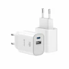Încărcător de călătorie SWISSTEN EDGE GaN 1x USB-C PD 45W + 1x USB-A 18W QC ALB