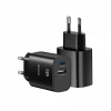 Încărcător de călătorie SWISSTEN EDGE GaN 1x USB-C PD 45W + 1x USB-A 18W QC NEGRU
