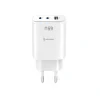 Încărcător de călătorie SWISSTEN EDGE GaN 2x USB-C PD 65W + 1x USB-A 18W QC ALB
