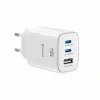 Încărcător de călătorie SWISSTEN EDGE GaN 2x USB-C PD 65W + 1x USB-A 18W QC ALB