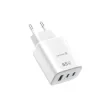 Încărcător de călătorie SWISSTEN EDGE GaN 2x USB-C PD 65W + 1x USB-A 18W QC ALB