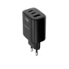 Încărcător de călătorie SWISSTEN EDGE GaN 2x USB-C PD 65W + 1x USB-A 18W QC NEGRU