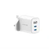 Încărcător de călătorie SWISSTEN EDGE GaN 2x USB-C PD 65W + 1x USB-A 18W QC, pentru priză UK, alb