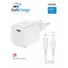 Încărcător de călătorie SWISSTEN GaN 1x USB-C 20W Alimentare Alb + Cablu de date USB-C/LIGHTNING 1.2M Alb