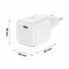 Încărcător de călătorie SWISSTEN GaN 1x USB-C 20W Alimentare Alb + Cablu de date USB-C/LIGHTNING 1.2M Alb