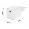 Încărcător de călătorie SWISSTEN GaN 1x USB-C 35W Alimentare Alb + Cablu de date USB-C/USB-C 1.2 M Alb