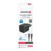Încărcător de călătorie SWISSTEN GaN 1x USB-C 35W Alimentare Negru + Cablu de date USB-C/LIGHTNING 1.2M Negru