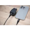 Încărcător de călătorie SWISSTEN GaN 1x USB-C 35W Alimentare Negru + Cablu de date USB-C/LIGHTNING 1.2M Negru