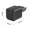 Încărcător de călătorie SWISSTEN GaN 1x USB-C 35W Alimentare Negru + Cablu de date USB-C/USB-C 1.2 M Negru
