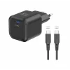 Încărcător de călătorie SWISSTEN GaN 1x USB-C 35W Alimentare Negru + Cablu de date USB-C/USB-C 1.2 M Negru