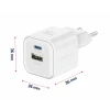 Încărcător de călătorie SWISSTEN GaN 1x USB-C 35W PD + 1x USB-A 27W QC ALB