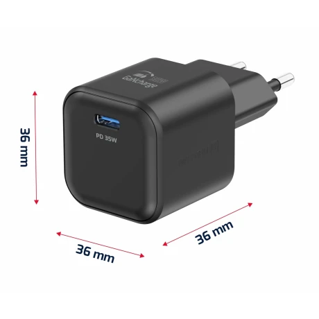 Încărcător de călătorie SWISSTEN GaN 1x USB-C 35W Power Delivery Negru