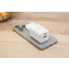 Încărcător de călătorie SWISSTEN GaN 1x USB-C 45W PD + 1x USB-A 18W QC ALB