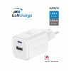 Încărcător de călătorie SWISSTEN GaN 1x USB-C 45W PD + 1x USB-A 18W QC ALB
