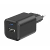 Încărcător de călătorie SWISSTEN GaN 1x USB-C 45W PD + 1x USB-A 18W QC NEGRU