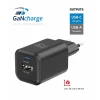 Încărcător de călătorie SWISSTEN GaN 1x USB-C 45W PD + 1x USB-A 18W QC NEGRU