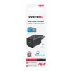 Încărcător de călătorie SWISSTEN GaN 1x USB-C 45W PD + 1x USB-A 18W QC NEGRU