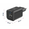 Încărcător de călătorie SWISSTEN GaN 1x USB-C 45W PD + 1x USB-A 18W QC NEGRU