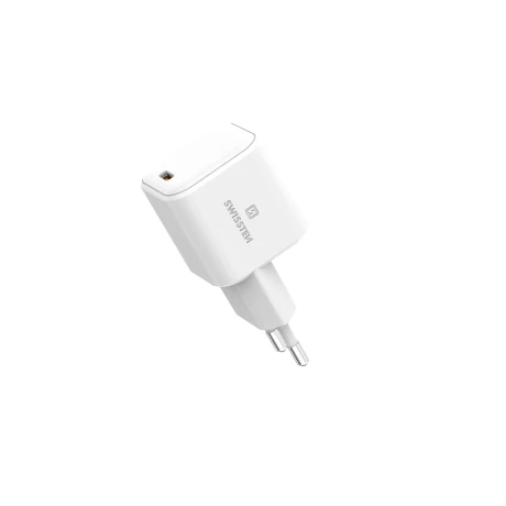 Încărcător de călătorie SWISSTEN GaN 1x USB-C 65W, alb