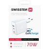 Încărcător de călătorie SWISSTEN GaN 2x USB-C + 1x USB 70W