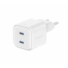 Încărcător de călătorie SWISSTEN GaN 2x USB-C 20W, putere de alimentare, alb