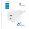 Încărcător de călătorie SWISSTEN GaN 2x USB-C 20W, putere de alimentare, alb