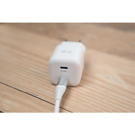 Încărcător de călătorie SWISSTEN GaN 2x USB-C 20W, putere de alimentare, alb