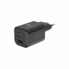 Încărcător de călătorie SWISSTEN GaN 2x USB-C 65W PD + 1x USB-A 18W QC NEGRU