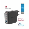 Încărcător de călătorie SWISSTEN GaN 3x USB-C 100W PD + 1x USB-A 18W QC NEGRU