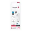 Încărcător de călătorie SWISSTEN GaN USB-C + USB-A 45W Mufe interschimbabile (SUA, UE, Marea Britanie) Alb