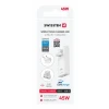 Încărcător de călătorie SWISSTEN GaN USB-C + USB-A 45W Mufe interschimbabile (SUA, UE, Marea Britanie) Alb