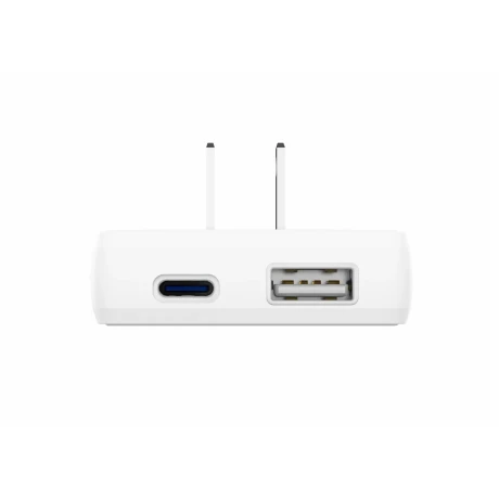 Încărcător de călătorie SWISSTEN GaN USB-C + USB-A 45W Mufe interschimbabile (SUA, UE, Marea Britanie) Alb