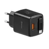 Încărcător de călătorie SWISSTEN SlideCHARGE GAN 30W, 1× USB-A 18W cu cablu retractabil USB-C de 0,75 m, negru