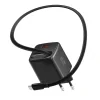 Încărcător de călătorie SWISSTEN SlideCHARGE GAN 30W, 1× USB-A 18W cu cablu retractabil USB-C de 0,75 m, negru