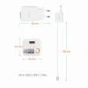 Încărcător de călătorie SWISSTEN SlideCHARGE GAN 45W, 1× USB-A 18W cu cablu retractabil USB-C de 0,75 m, alb