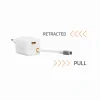 Încărcător de călătorie SWISSTEN SlideCHARGE GAN 45W, 1× USB-A 18W cu cablu retractabil USB-C de 0,75 m, alb