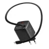 Încărcător de călătorie SWISSTEN SlideCHARGE GAN 45W, 1× USB-A 18W cu cablu retractabil USB-C de 0,75 m, negru
