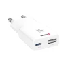 Încărcător de călătorie SWISSTEN SLIM GaN USB-C + USB-A 30W alb