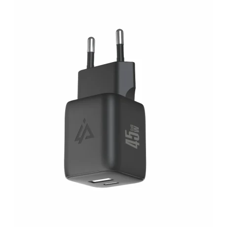 Încărcător de perete iPEAX GaN 45W (USB-C + USB-A) negru