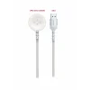 Încărcător magnetic wireless Swissten cu fir împletit pentru Apple Watch, metal, USB-A 1.2 m, alb
