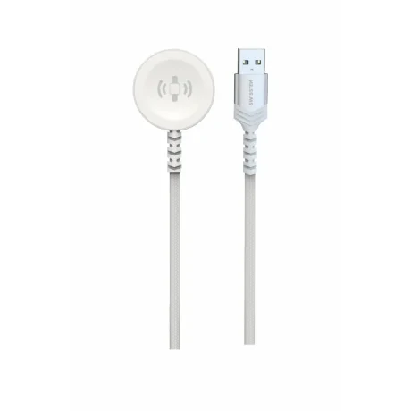 Încărcător magnetic wireless Swissten cu fir împletit pentru Apple Watch, metal, USB-A 1.2 m, alb