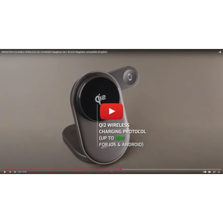 Încărcător pliabil fără fir SWISSTEN Qi2 MagBase 3 în 1 negru (compatibil cu MagSafe)
