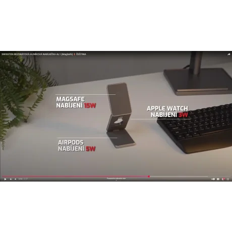 ÎNCĂRCĂTOR WIRELESS DIN ALUMINIU SWISSTEN AL1 GRI (compatibil cu MagSafe)
