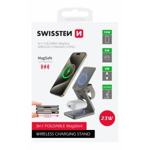 ÎNCĂRCĂTOR WIRELESS DIN ALUMINIU SWISSTEN AL1 GRI (compatibil cu MagSafe)