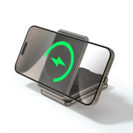 ÎNCĂRCĂTOR WIRELESS DIN ALUMINIU SWISSTEN AL1 GRI (compatibil cu MagSafe)