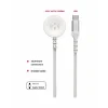 Încărcător wireless magnetic SWISSTEN cu fir împletit pentru Apple Watch, metal, USB-C 1.2 m, alb