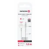 Încărcător wireless magnetic SWISSTEN cu fir împletit pentru Apple Watch, metal, USB-C 1.2 m, alb