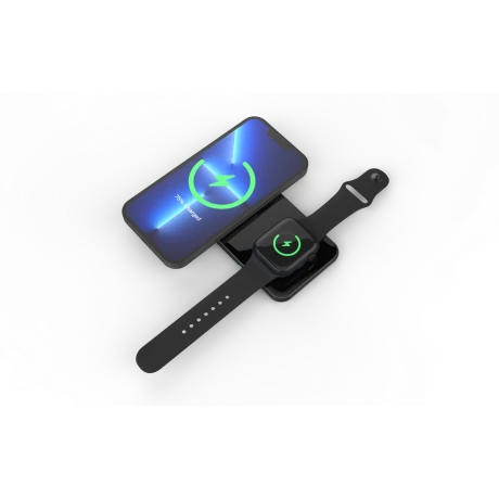 Încărcător wireless SWISSTEN 2 în 1, negru