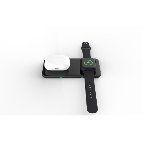 Încărcător wireless SWISSTEN 2 în 1, negru
