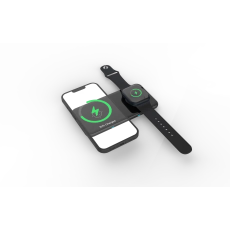 Încărcător wireless SWISSTEN 2 în 1, negru